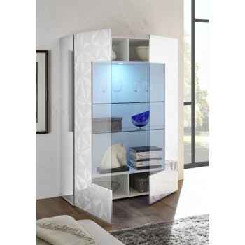 Vitrina de 2 puertas en cristal PRISMA blanco